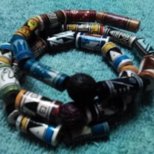 bracelet wooden beads with lava rocks